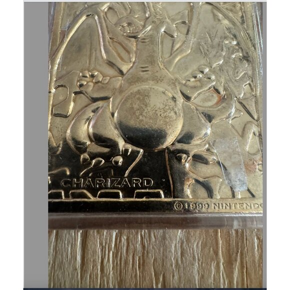 23K Gold-Plated Mewtwo & Charizard Pokémon Promo Cards Limited Edition Set Used - Picture 6 of 9